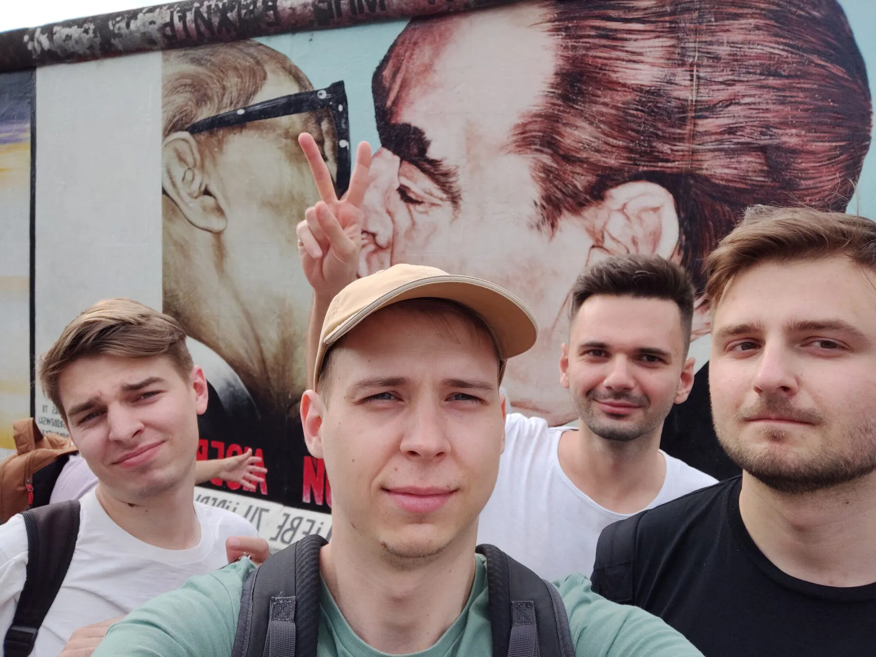 Team selfie at the East Side Gallery in Berlin